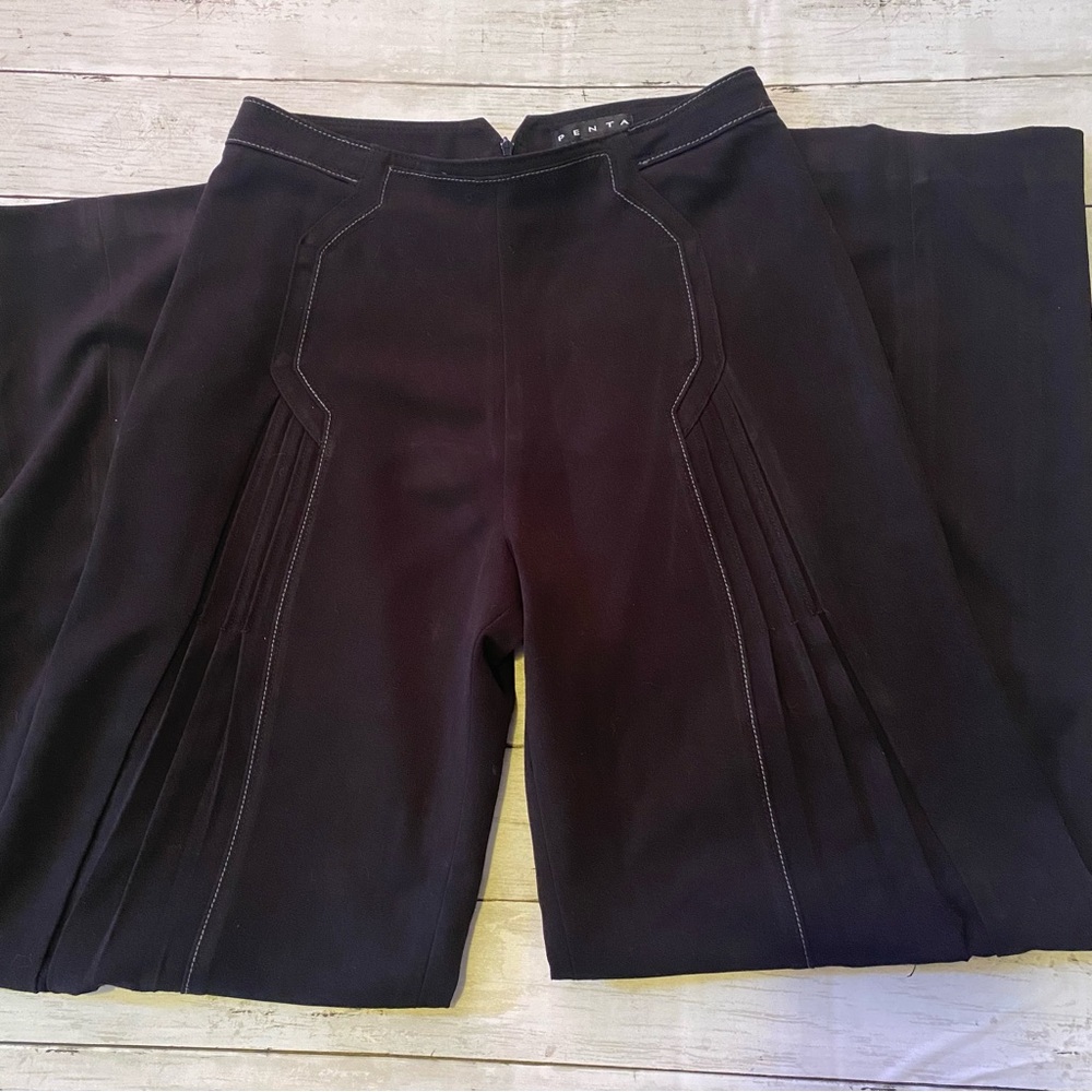 Penta Womens Black Pants (8) Wide leg